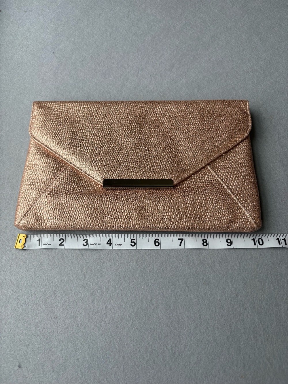 Style & Co Pink Blush Metallic Glittery Envelope Clutch Purse - Picture 2 of 7